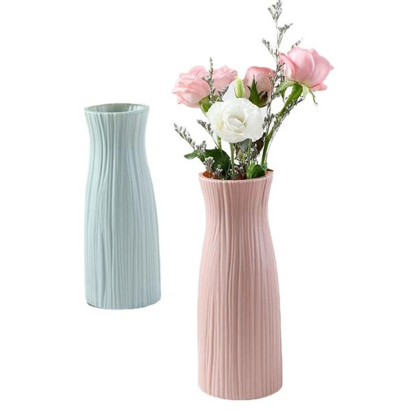 

vases 1pcs plastic flower vase simple tablewhite imitation pot for flowers nordic decoration home accessories
