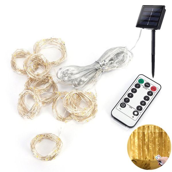 

solar lamps 3m led fairy lights curtain lamp remote control string light garland on the window wedding christmas outdoor decor