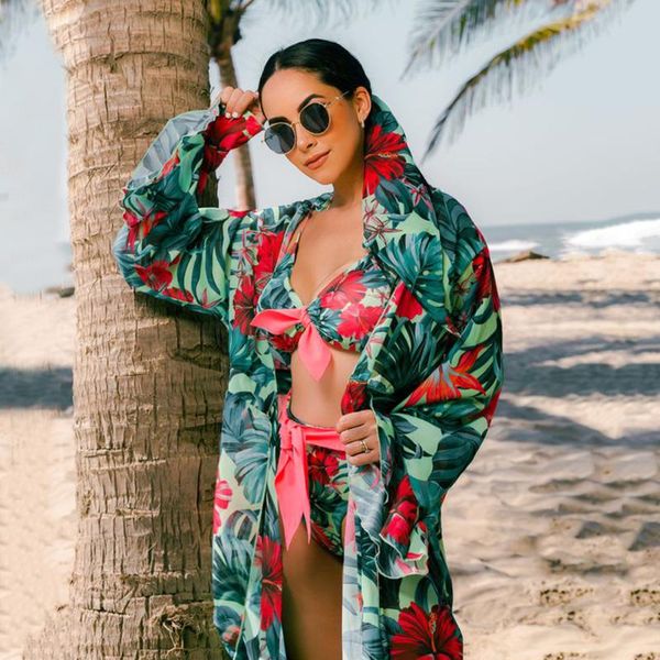 

women's swimwear 2021 bikinis and cover set women swimsuit printed high waist summer bathing suit beachwear biquini female, White;black