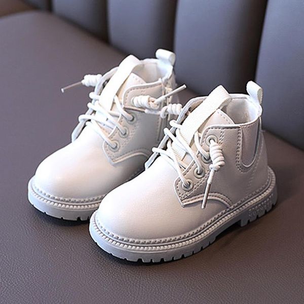 

boots fashion kids ankle boot side zipper boys girls casual cotton shoes plush warm winter children snow booties lightweight anti slip, Black;grey