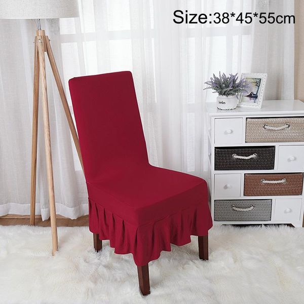 

fashion pleated ruffled skirt chair cover for wedding party decoration solid color seat kitchen dining living room covers