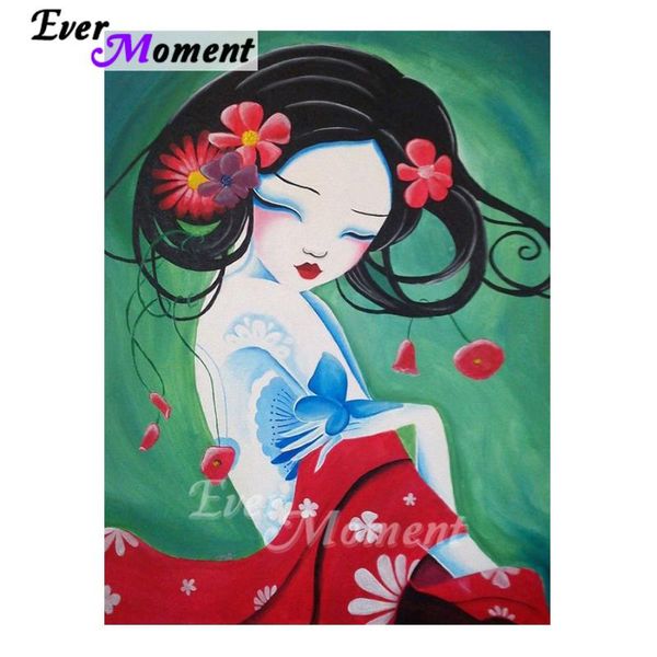 

diamond painting ever moment portrait japan lady mosaic embroidery full square drills handmade craft art decoration diy 4y1649