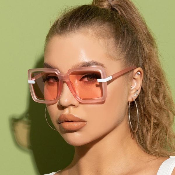 

sunglasses fashion designer women brand square flat hollow lens vintage trend female sun glasses shades eyewear uv400, White;black
