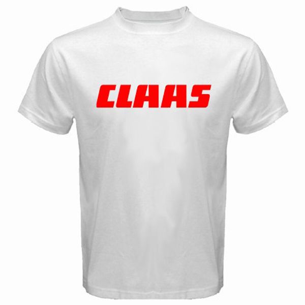 

new claas tractor agriculture logo men's white t-shirt size s-3xl, White;black