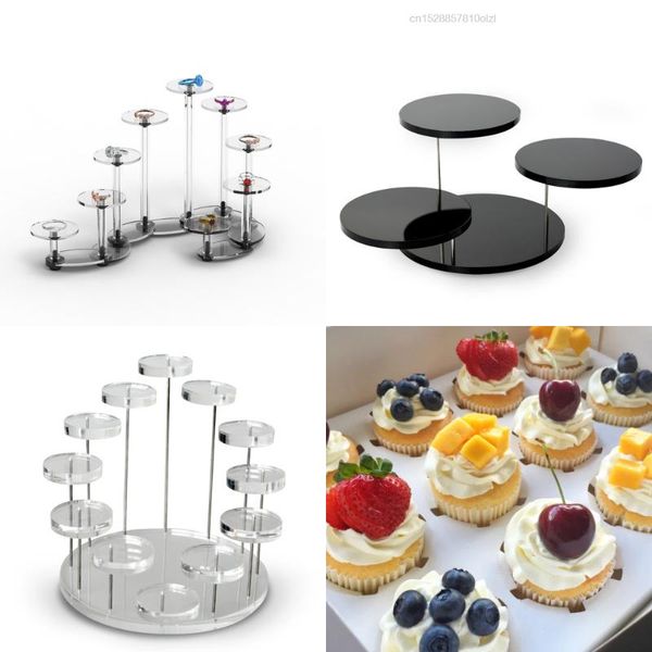 

other bakeware 3/9/12 round cupcake stand acrylic display for cake dessert rack food macaron tower wedding birthday party decoration tool