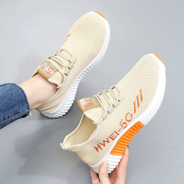 

wos shoes 2021 new autumn casual shoes ladies flying woven breathable sports shoes trendy fashion light running