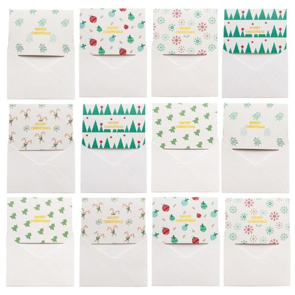 

greeting cards 12 pcs christmas printing merry holiday message blessing gift