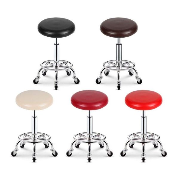 

chair covers round cover pu leather bar stool synthetic seat home slipcover dinning