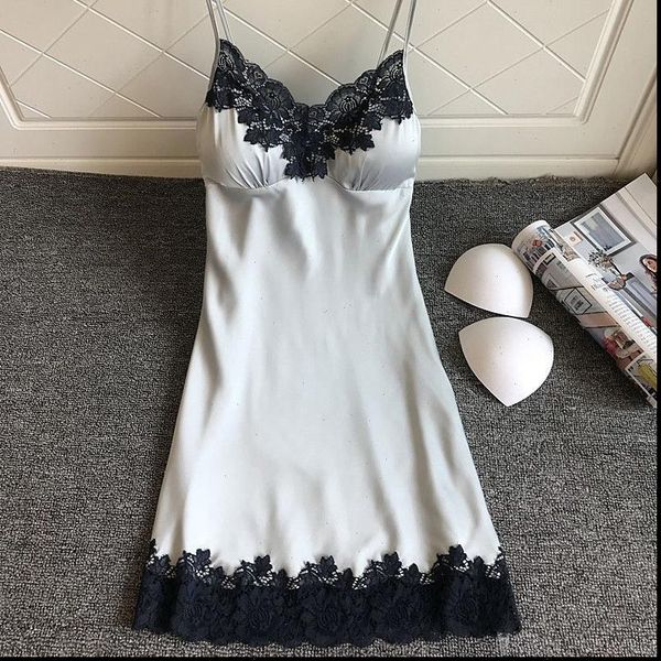 

lingerie silk lace paddad womens sleepwears push up dress babydoll nightdress nightgown sleepwear, Black;red