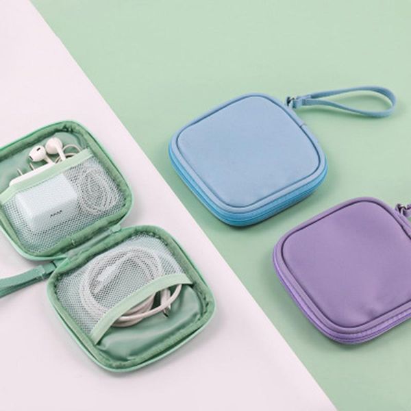 

storage bags 1pc headphone bag data cable charger box portable for earphone accessories usb