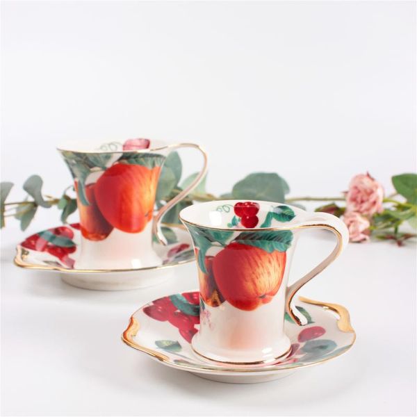 

cups & saucers vintage gold rim creative coffee cup set porcelain funny reusable eco friendly arabic canecas drinkware by50bd