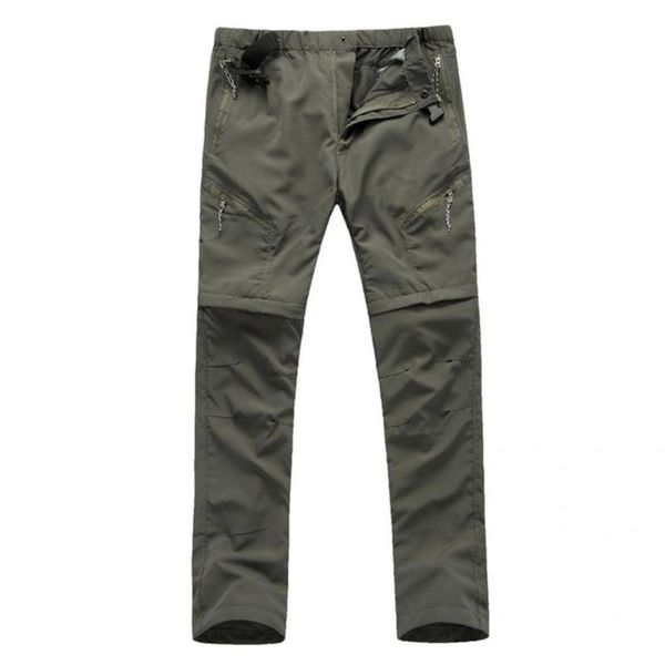 

men's pants lightweight casual adjustable waistband men removable trousers wear resistant camping zipper closure for trekking, Black