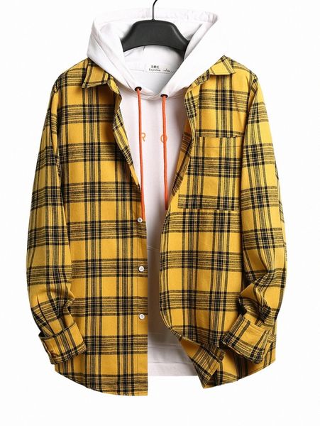 

men tartan pocket front shirt without hoodie c7uo#, White;black