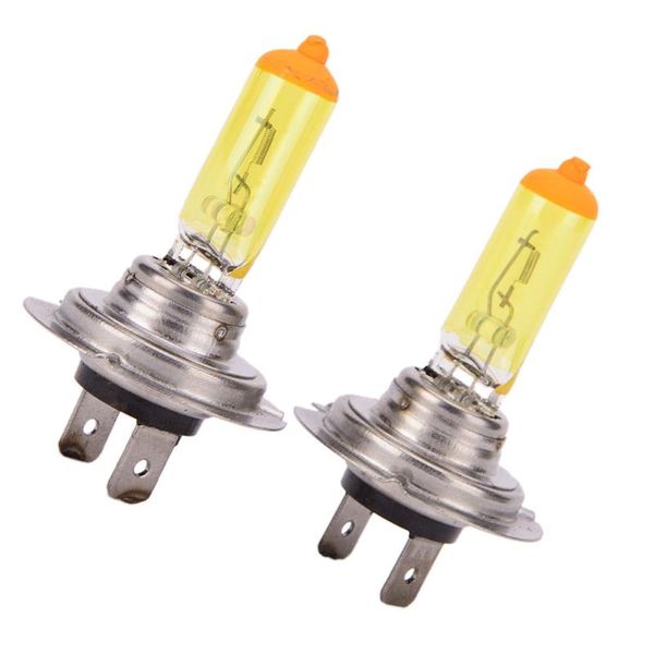 

car headlights 2pcs/lots 12v 100w h7 yellow 2600k xenon gas hid light bulbs