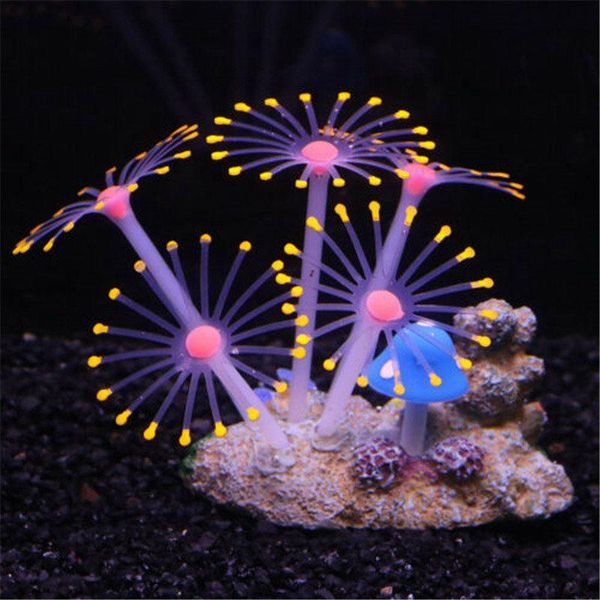 

fish plants water aquarium decor tank artificial coral silicone ornament glowing decorations