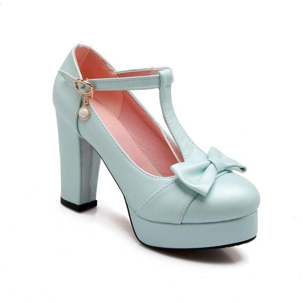 

dress shoes order 18 year spring and autumn sweet butterfly buckle 33-43 water platform 18719, Black