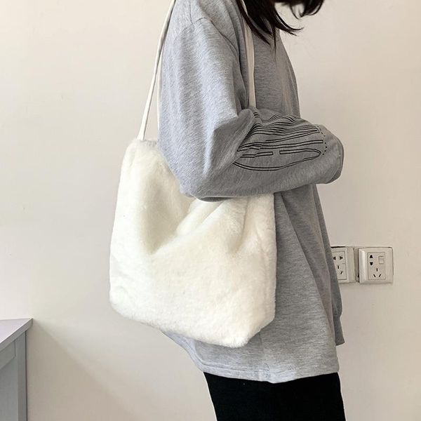 

evening bags winter fashion shoulder bag female leopard large plush handbag messenger soft warm fur