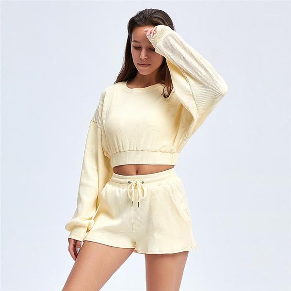 

yoga outfit women set 2 piece vital seamless sport suit gym clothes fitness long sleeve crop shirt high waist shorts sportswear