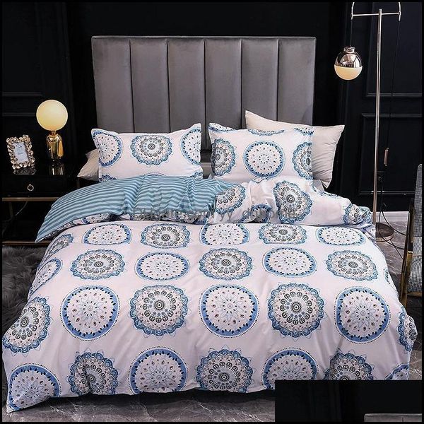 Conjuntos de cama Suprimentos Home Têxteis Garden Luxo Pena Preta Set Soft COBRETER DUVET ER colchas para cama de cama solteira quilt wi