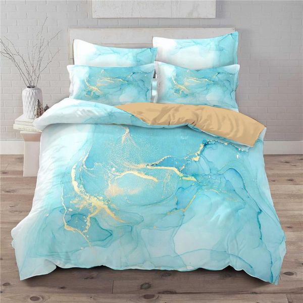 

colorful bedding set marble duvet cover for kids adults king size 2/3pc comforter sets home quilt