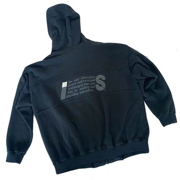 

hoodies 20fw i.sports archive bomber is men women oversize zipper pullovers sweatshirts foam print hoodie coat, Black