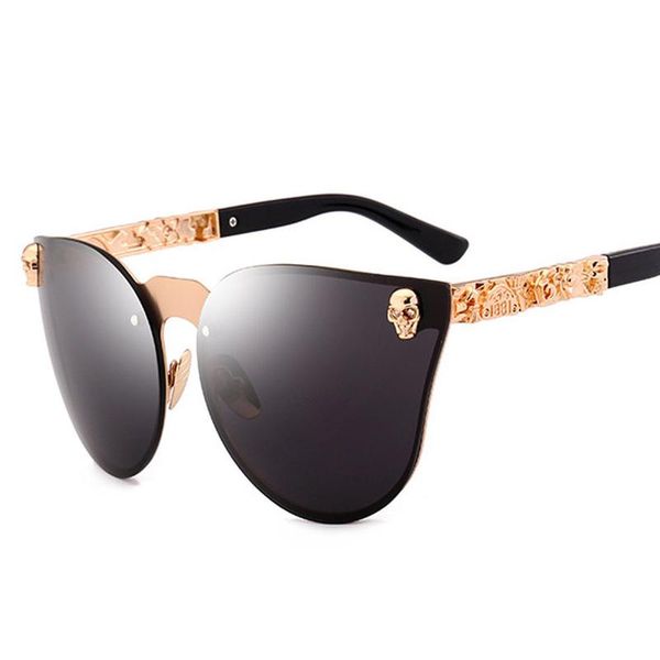 

sunglasses men women gothic fashion vintage mens diamonds skull uv400 polarized rimless eyewear shades, White;black