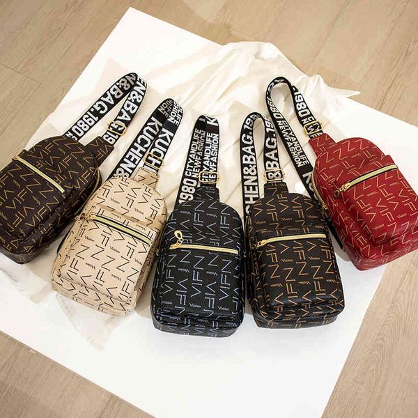 

women's 2021 new fashion single shoulder messenger bag letter printed chest bag
