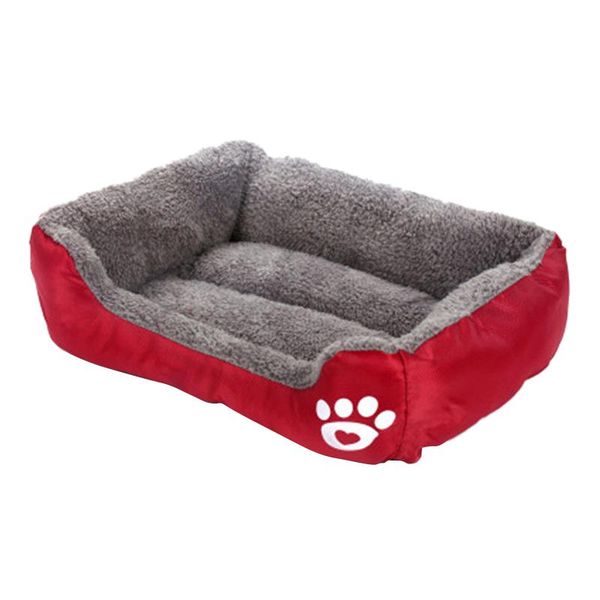 

kennels & pens dog cat bed pet warm cozy kennel soft fleece nest dot house autumn and winter waterproof candy color square shape