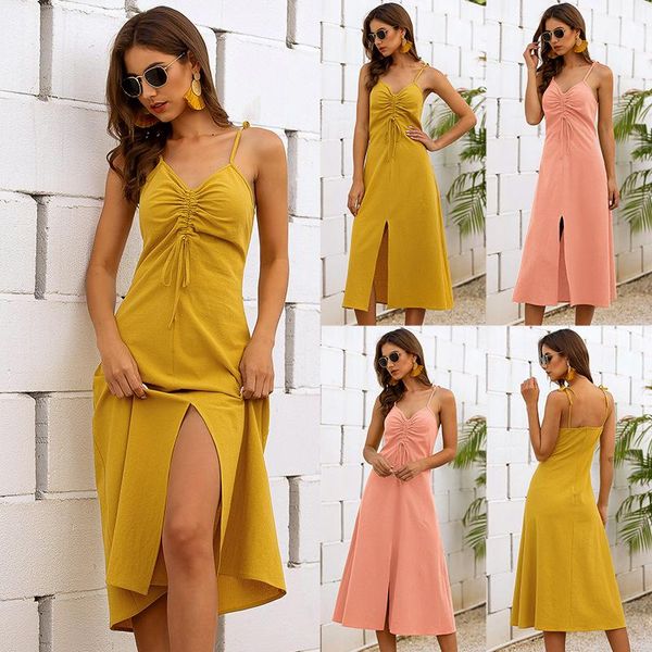 

casual dresses sleeveless a-line spaghetti strap summer streetwear solid strapless natural draped knee-length, Black;gray
