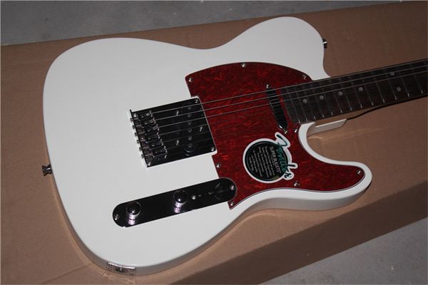 

pure white double humbucker fixed bridge electric guitar