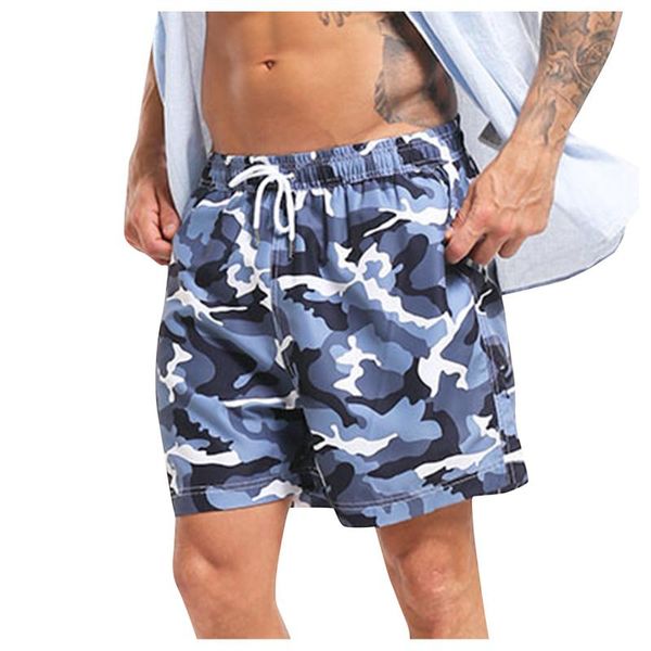 

summer swimwear men basic long swimming trunk surf camo shorts swimsuits pocket quick dry large size solid color men's, White;black
