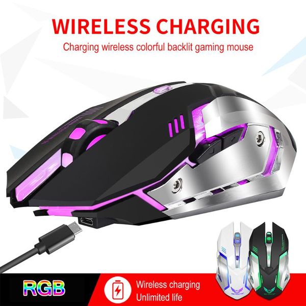 

mice 2.4ghz wireless mouse gaming mause computer led ergonomic rechargeable usb for pc lapgamer