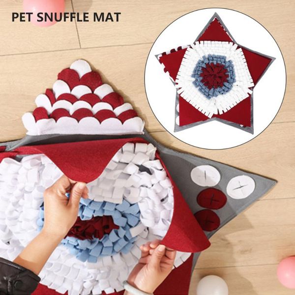

kennels & pens dog snuffle mat pet sniffing training blanket fleece pads pentagram shape dogs relieve stress nosework puzzle toy nose pad
