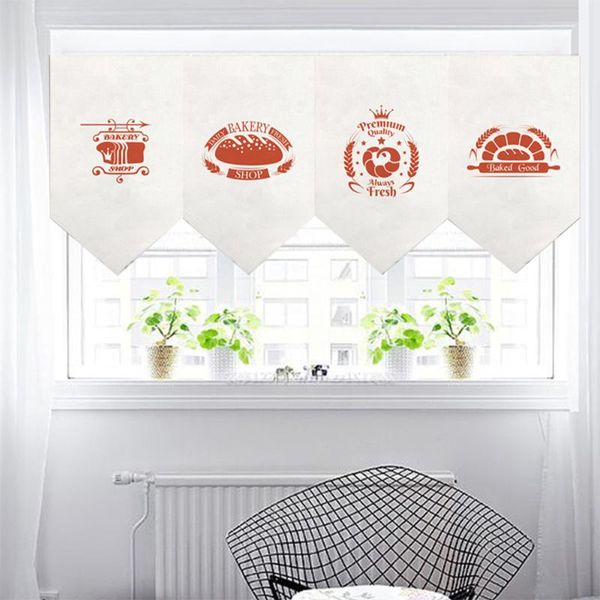

japanese cake coffee shop window partition door curtain linen fabric short triangle hanging customizable & drapes