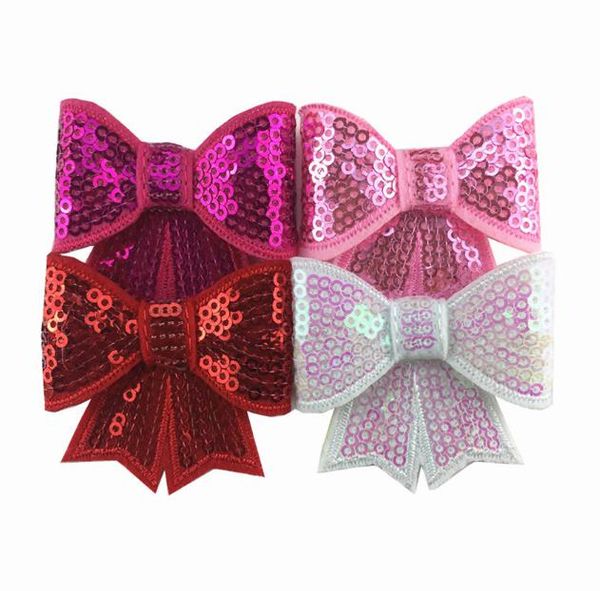 

girls hair accessories kids 2" shinning sequins bows flowers clips baby headband headwear bow hairpin p props, Slivery;white
