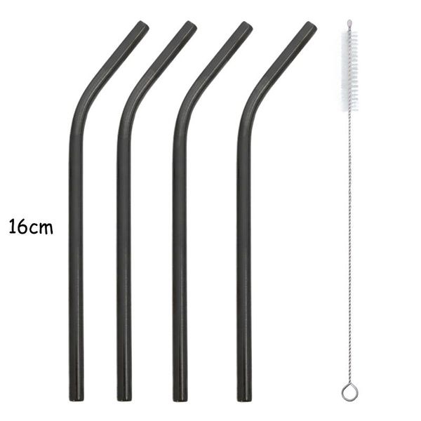 

flatware sets 5pcs short straws for kids drinking bottle stainless steel eco-frinedly reusable metal cocktail glass cup