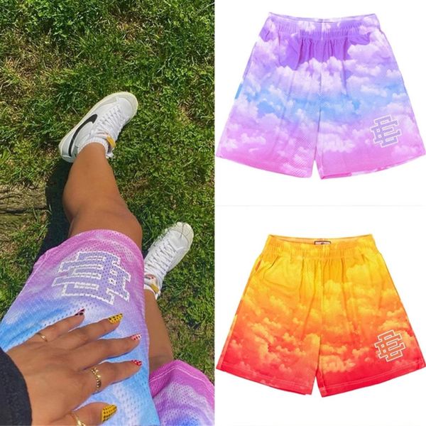 

eric emanuel ee basic short newyork city skyline men's casual shorts fitness sports pants summer gym workout mesh basketball beach foot, White;black