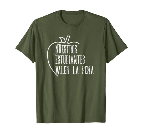 

spanish teacher tshirt - nuestros estudiantes valen la pena t-shirt, White;black