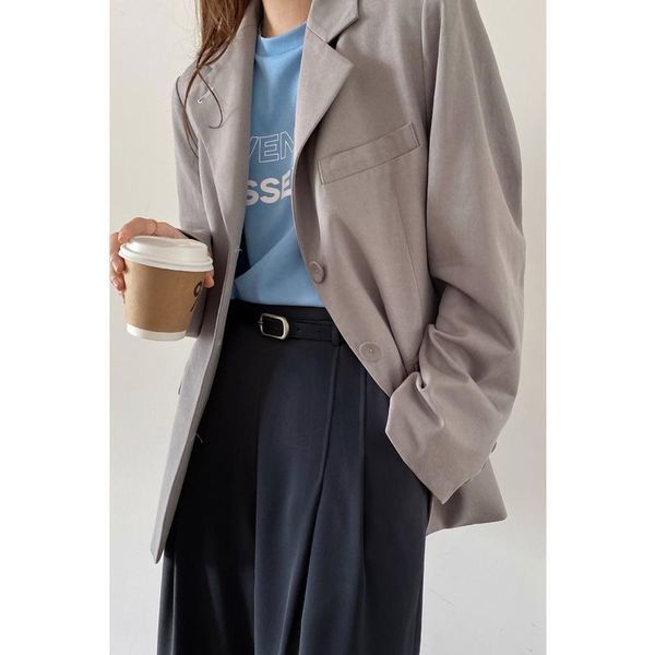 

women's suits & blazers [daihe] style in autumn 2021 korean casual loose and versatile tiansi suit coat small, White;black