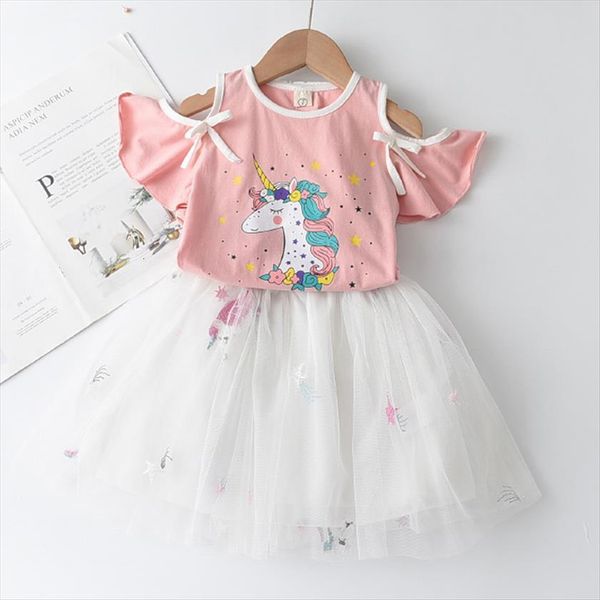 

girls girl clothes summer style dresses cat cartoon cute little white kitten printed kids, Red;yellow