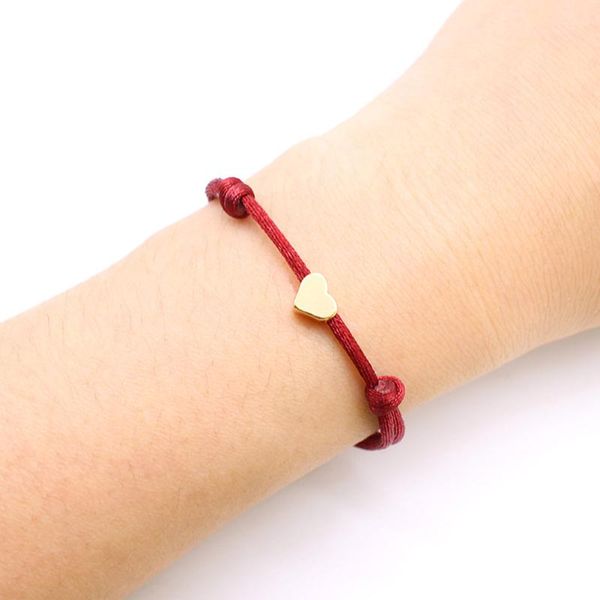 

charm bracelets red rope bangle lucky women cord string for simple little heart jewelry 2 selling small love, Golden;silver