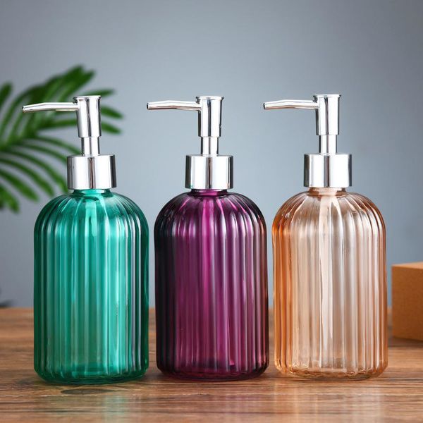

liquid soap dispenser large 400ml manual clear glass hand sanitizer bottle containers press empty bottles bathroom