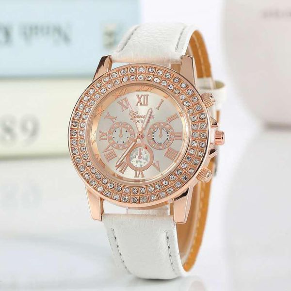 

wristwatches ladies leisure watch double literal belt three eyes, Slivery;brown