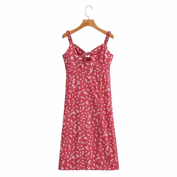 

fashion square neck sleeveless bowknot sling women dress vintage floral print stretch elastic side slit chic female mini dresses 210507, Black;gray