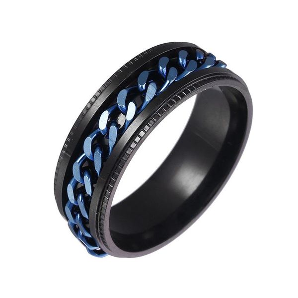 

cluster rings selling men's chain turning stainless steel ring, Golden;silver