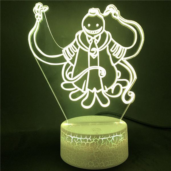 

anime korosensei figure 3d light for kids child bedroom decor led nightlight manga gift night lamp
