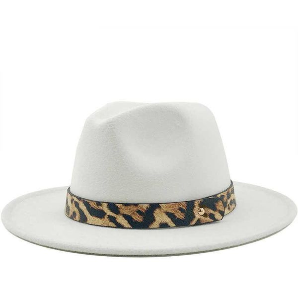 

wide brim hats men wool women jazz fedora casual leather leopard belt felt hat white pink yellow panama trilby formal party cap, Blue;gray