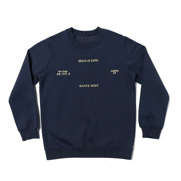 

2021 winter good quality kanye west jesus is king women 100% cotton crewneck sweatshirts men pullovers hoody, Black