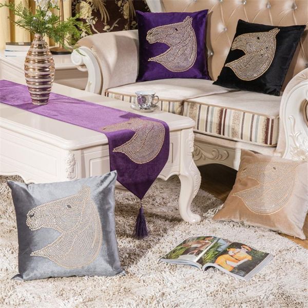 

pillow case 45x45cm horse head sofa pillowcase pink cushion cover throw home bed chair decoration 17.72x 17.72inch