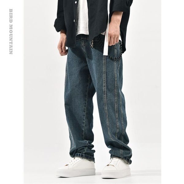 

men's jeans 2021 japanese streetwear male harajuku stripes quilted cargo pants loose fashion straight denim trousers men clothing, Blue